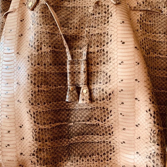 Purse & Wristlet Faux Snakeskin Croc Embossed Leather Line & Label Brooklyn NY - Picture 14 of 16